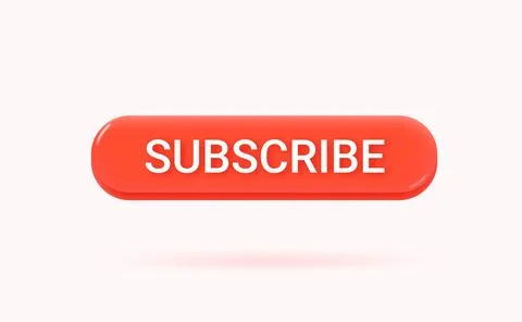 Social media subscribe button. 3d vector illustration Illustrazione stock