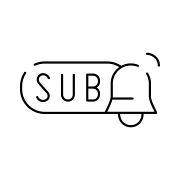 Social media subscribe button with notification bell Illustrazione stock