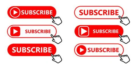 Social media subscription button. Subscribe to the video channel, blog and ne Stock Illustration
