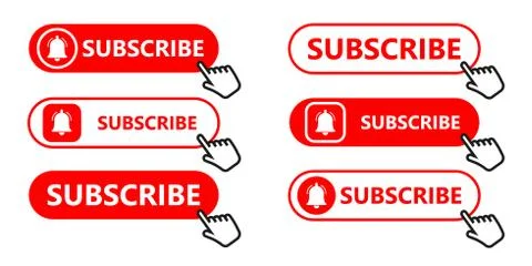 Social media subscription button. Subscribe to the video channel, blog and ne Stock Illustration