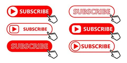 Social media subscription button. Subscribe to the video channel, blog and ne Stock Illustration