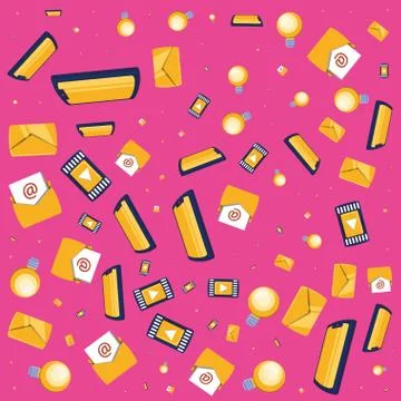 Social media technology pattern background Stock Illustration