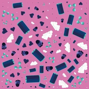 Social media technology pattern background Illustrazione stock