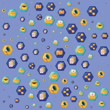 Social media technology pattern background Stock Illustration