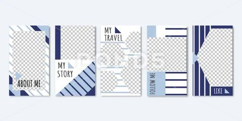Social Media Templates for Photos from Travel. Stock Illustrationen