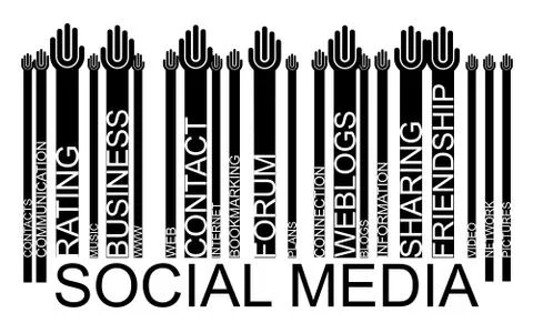 Social media text barcode Stock Illustration