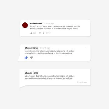 Social Media Text Bubbles. Comment Box Template. Set of Modern Chat Speech 스톡 일러스트
