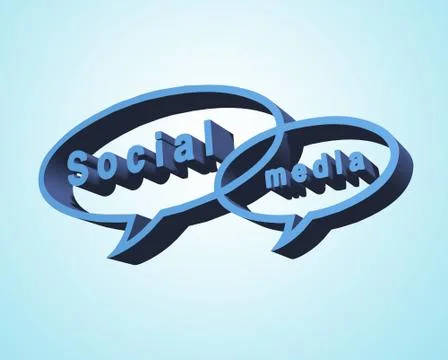 Social media thinking clouds Illustrazione stock
