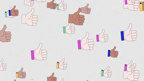 Social media thumbs up falling effect video overlay Stock Footage 333107813