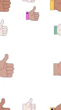Social media thumbs up vertical frame copy-space Stock Illustration