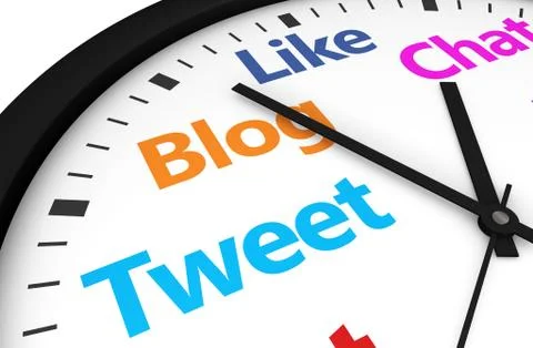 Social Media Time Clock Stock Illustration