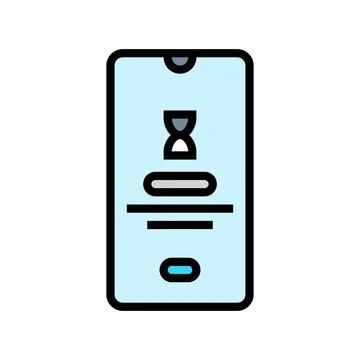 Social media timer mindful tech color icon vector illustration イラスト素材