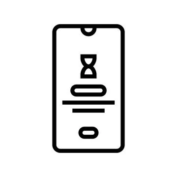 Social media timer mindful tech line icon vector illustration Stock Illustration