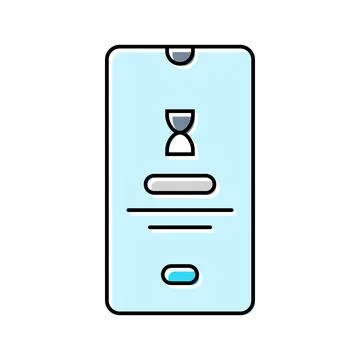 Social media timer mindful tech color icon vector illustration イラスト素材