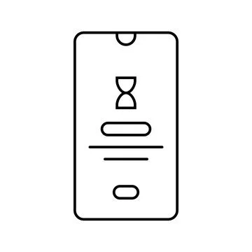 Social media timer mindful tech line icon vector illustration Stock Illustration