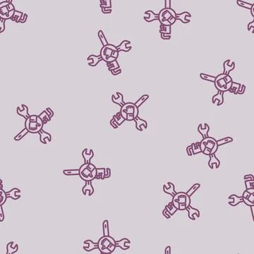 Social media tools line vector seamless pattern Illustrazione stock