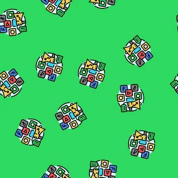 Social media tools vector seamless pattern Stock Illustration