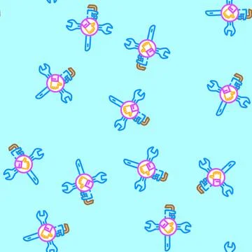 Social media tools vector seamless pattern Stock Illustration