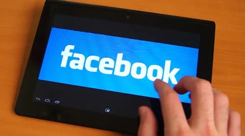 Social Media On Touch Screen Tablet Computer Stock Footage 18174701