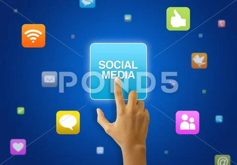 Social media touchscreen Stock Illustration