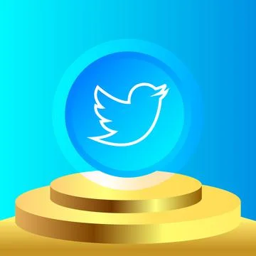 Social media twitter icons 3d type logo button Illustrazione stock
