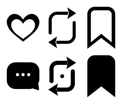 Social Media UI Element, Vector Interface Symbols Stock Illustration