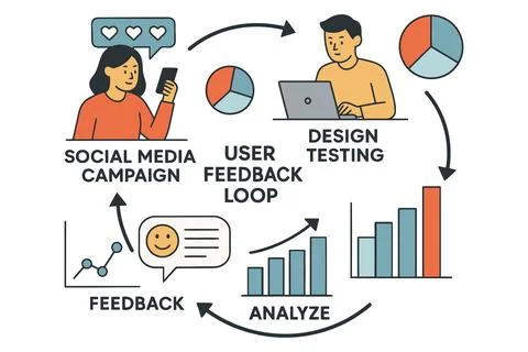 Social media user feedback loop for campaign design and analysis Illustration