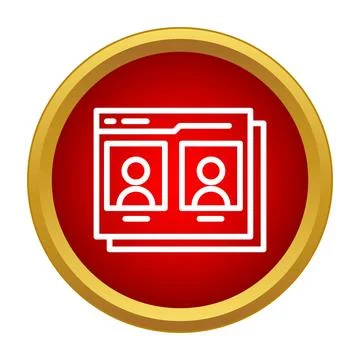 Social media user profiles on web platform icon Illustrazione stock