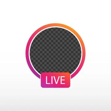 Social media. The user started a live streaming. Avatar user with gradient. Illustrazione stock