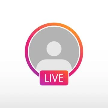 Social media. The user started a live streaming. Avatar user with gradient. 스톡 일러스트