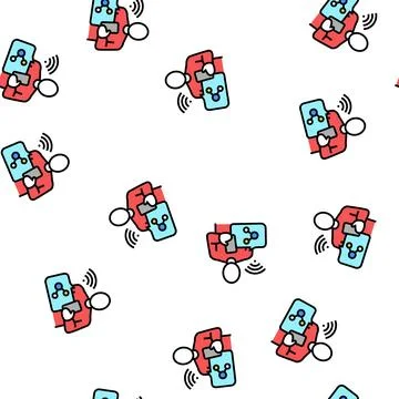 Social media user vector seamless pattern Stock Illustration