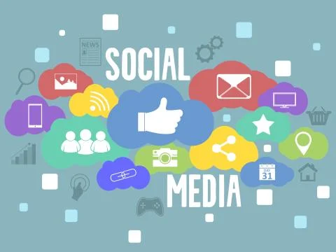 Social media vector background. Stock Illustration