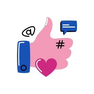 Social media. Vector icon in bold line style Stock Illustration