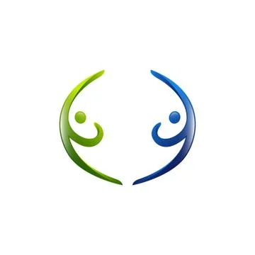 Social media - vector logo concept illustration. Human character logo. People Stock Illustration