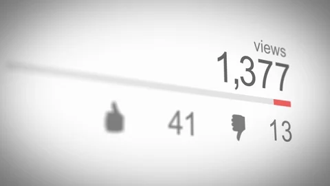 Social Media View Counter 01 Red Stock Footage 87486254