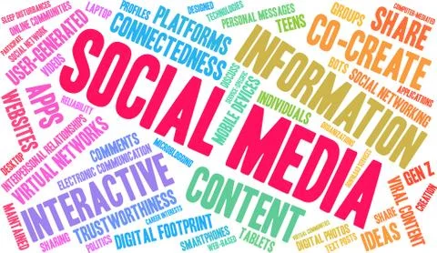 Social Media Word Cloud イラスト素材