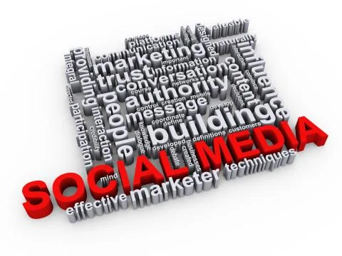 Social media wordcloud Stock Illustration