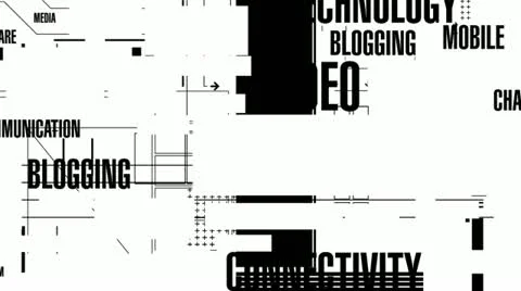 Social Media Words Mono HD Stock Footage