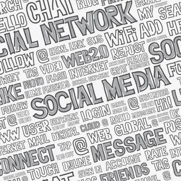 Social Media Words Seamless Pattern Stock Illustration