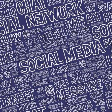 Social Media Words Seamless Pattern Stock Illustration