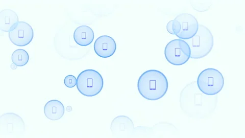 Social Mobile cell network icons pattern on gradient background Stock Footage 202042746