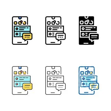 Social modern application for communication color icon vector Stock Illustration