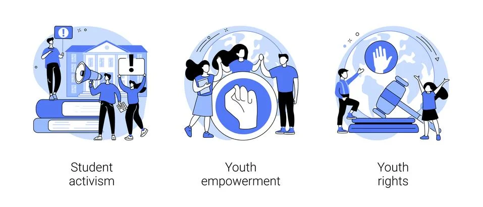 Social movement abstract concept vector illustrations. Illustrazione stock