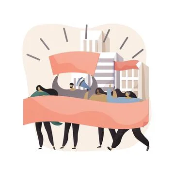 Social movement abstract concept vector illustration. Illustrazione stock