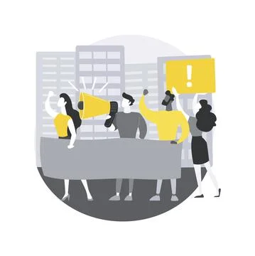 Social movement abstract concept vector illustration. Illustrazione stock