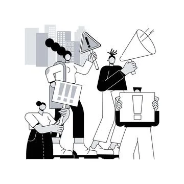 Social movement abstract concept vector illustration. Illustrazione stock