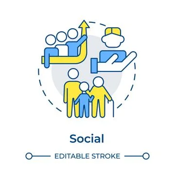 Social multi color concept icon Stock Illustration