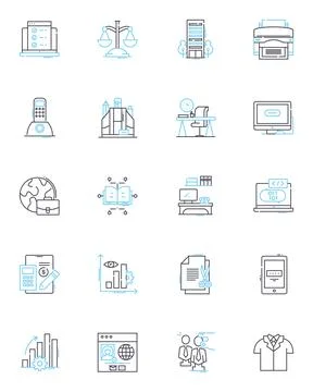 Social nerk linear icons set. Facebook, Twitter, Instagram, LinkedIn, Snapchat Stock Illustration