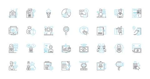 Social nerking and communication linear icons set. Nerking, Online, Connection Stock Illustration