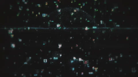 Social network abstract connection. Big database concept with the flood of Stock Footage 141739188